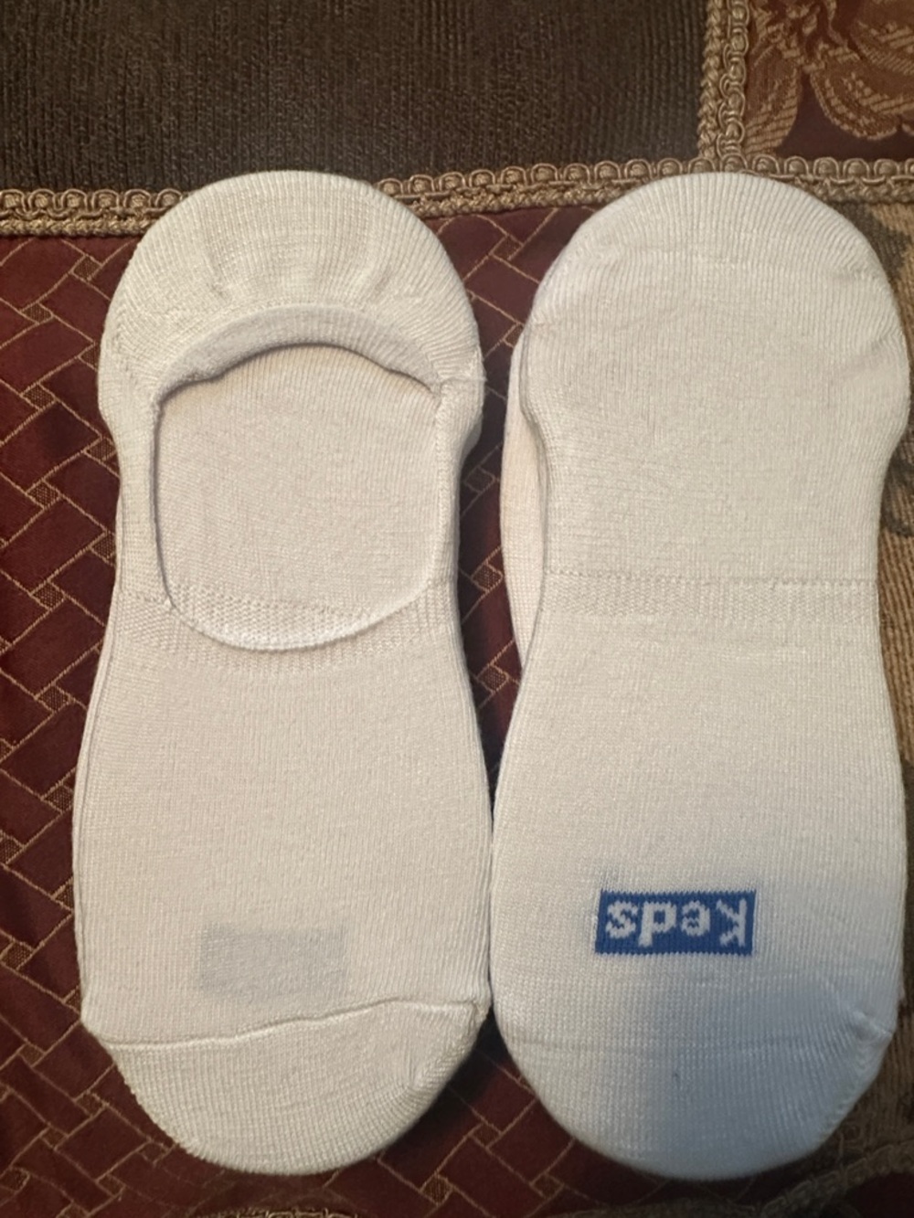 Keds White No-Show Athletic Socks with Blue Logo 6 Pair Bundle